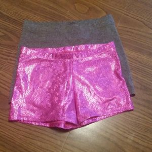 2 pairs girls dance shorts size 10/12